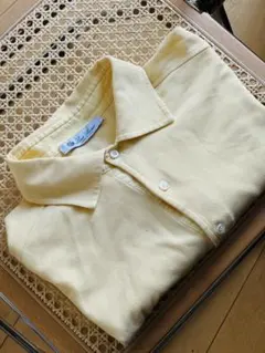 J5177 美品 ロロピアーナ 近年モデル 鹿の子ポロシャツ ホワイト L