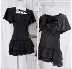 bubbles フレアティアードワンピース （ボタン1個ないです）