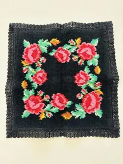 FEILER タオルハンカチ　縁レース　バラ