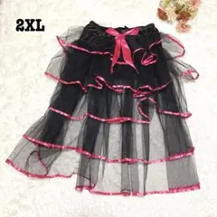 s.470 フリルチュールスカート ピンク ブラック リボン コスプレ 衣装