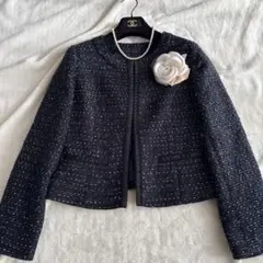 クリアインプレッション ツイード ノーカラージャケット