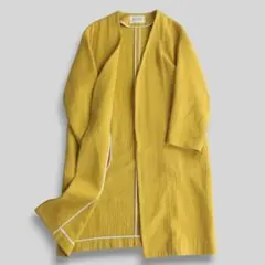 SPICK AND SPAN Vネックノーカラーコート /クレープキャンバス