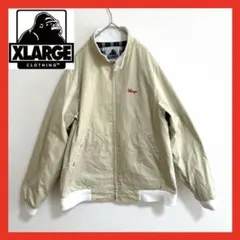 【美品】　エクストララージ　ジャケット　ブルゾン　白　クリーム　L ロゴ