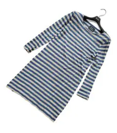 【R.H.vintage】ボーダーワンピース S 七分袖 ひざ丈 コットンのサムネイル