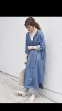 SHIPS別注Wrangler シャツワンピース