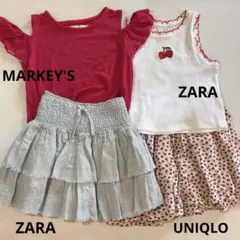 女の子まとめセット　Tシャツ、ショートパンツ、スコート　130サイズ　ZARA