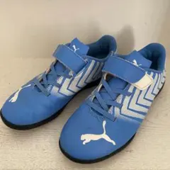 Puma サッカーシューズ 青 ストライプ　トレーニングシューズ　　屋外用