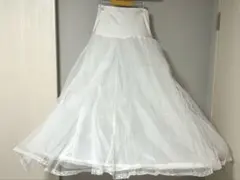 美品 ワイヤー入りパニエ 1段 Aライン ロングドレス 結婚式 コスプレ 上品