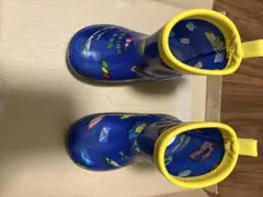 キッズ レインブーツ 長靴 車柄 ブルー　14センチ