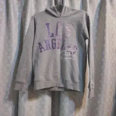 マックハウス♪裏起毛 長袖 パーカー トレーナー 杢グレー／160【used】