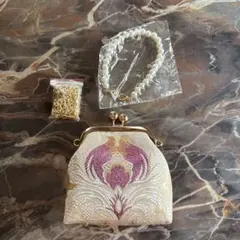 花柄刺繍パーティーバッグ 着物バッグ　小物入れ