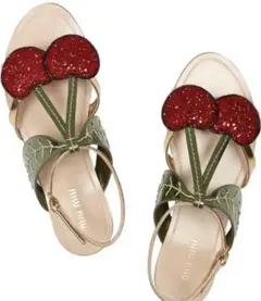 ミュウミュウ　MIUMIU フラット　サンダル　チェリー　さくらんぼ　36のサムネイル