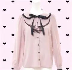 Secret Honey　シーハニ　バイカラーレースラッフルブラウス　長袖ハート
