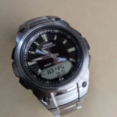 美品.稼働品 CASIO wave ceptor デジアナ 腕時計