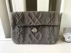 ケーブル編み✴︎ニットクラッチバッグ