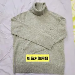 【新品】ユニクロカシミアタートルネックニットセーターグレー③