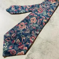 PIERRE BALMAIN バルマン ネクタイ 花柄 ペイズリー 総柄 　75