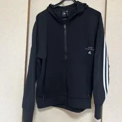 adidas フルジップ フーディ ジャケット　L フード　パーカー　黒