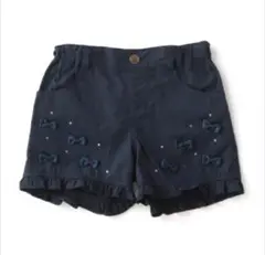 メゾピアノ ネイビー ショートパンツ リボン付き フリル 美品