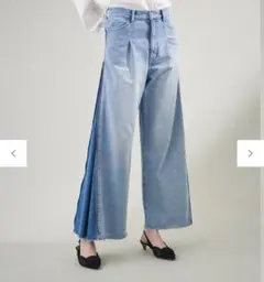 美品！グレースコンチネンタル☆グレースクラス☆サイドジップデニムパンツ☆36