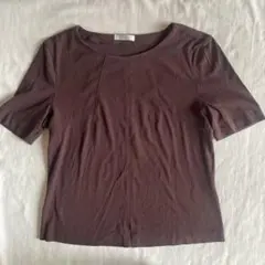 PINORE　ピノーレ　ダークブラウン 半袖Tシャツ　カットソー　ミセス　婦人服のサムネイル
