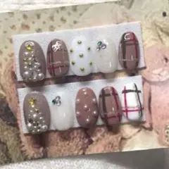 ネイルチップ　クリスマスネイル　マグネットネイル　ツリーネイル