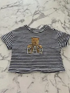 GAP ストライプ クマ刺繍 Tシャツ 12-18ヶ月