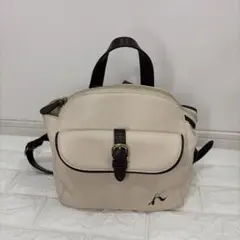 キタムラ オールレザーリュック ミニリュック ２way シボ革 アイボリーのサムネイル
