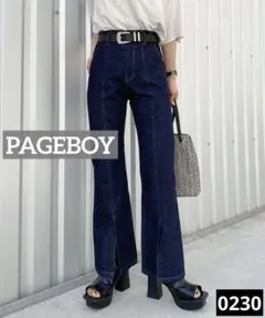 0230 PAGEBOY フロントスリットジーンズ (フレアデニム)