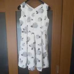 ROPE' PICNIC　ホワイト花柄ノースリーブワンピース　M　タグ表記38