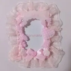 ♡トレカケースデコ♡　ホイップデコ　B8 硬化ケース リボン ピンク 推し活