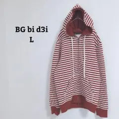 BG bi d3i　ビージー　パーカー　ボーダー　フルジップ　中綿　羽織　Ｌ