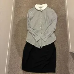 ナノユニバース　ストライプ長袖シャツ