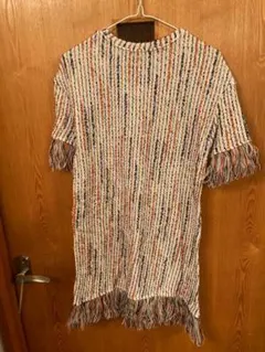 【新品・未使用】ZARA レディース フリンジ付きニットトップス M