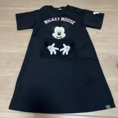 ディズニー Ricca Ricca ミッキー 半袖ワンピース 130cm 黒