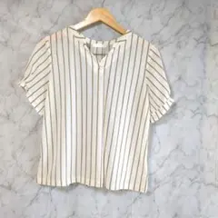 DRESKIP レディース 半袖ブラウス ベージュ色 Mサイズ