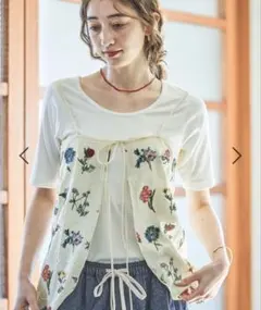 24200円 45R レイレイプリントのビッグスリットTシャツ 白 花柄 - メルカリ