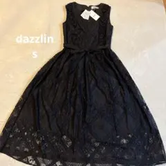 dazzlinダズリン　総レース　ブラック　ワンピース　フリル　リボン