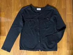 美品◇マザウェイズ◇カーディガン◇長袖カットソー◇140◇ブラック・黒色◇リボン