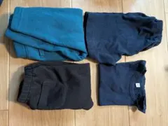 ベビー服 4点セット 青 ネイビー 黒　80　ズボン