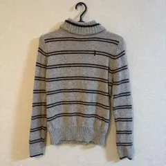 East Boy グレー ストライプ タートルネック