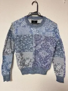 DIESEL レディース　ペイズリー柄パッチワーク長袖セーター