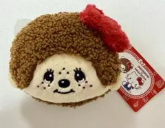 【新品未使用】 モンチッチ×ハローキティ フェイス小銭入れ ボールチェーン付き