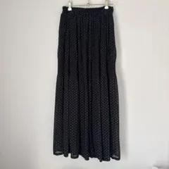 【美品】レイカズン ドット柄ロングスカート ブラック フリーサイズのサムネイル