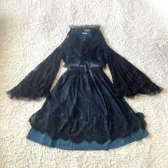 axes femme レースジャンパースカート＆ボレロ セット 黒　ゴスロリ風