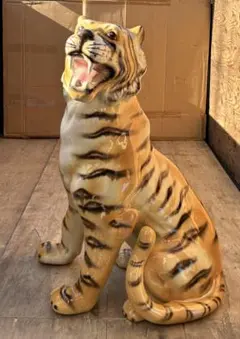 奈良付近のみイタリア製 特大 80cm レオパード ヒョウ 豹 置物