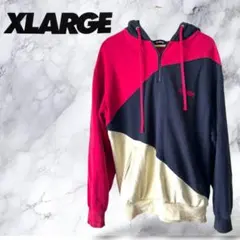 XLARGE エクストララージ スウェットパーカー 紺 赤/ベージュアメカジ