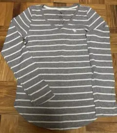 美品　Abercrombie & Fitch 長袖カットソー　グレー/ホワイト