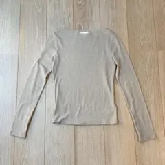 良品✨リリーブラウン 金ボタン ラメ 長袖ニット カットソー ベージュ