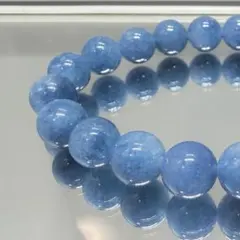 【濃い青色の魅力】アクアマリン ブレスレット 8mm／約16cm 天然石